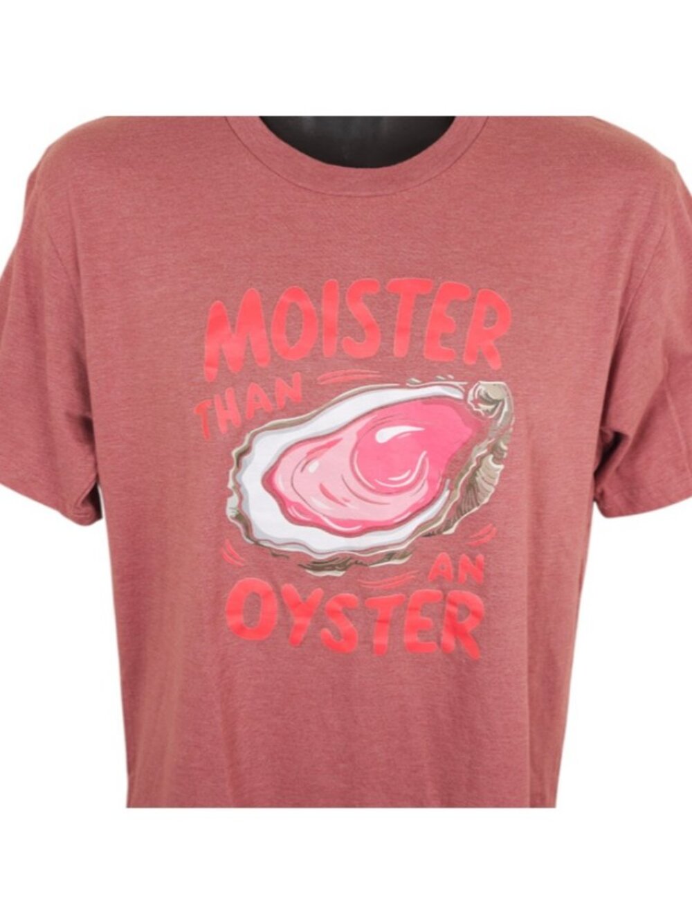 Moister Than An Oyster T Shirt Mens Size Medium Pink Funny Joke Humor
